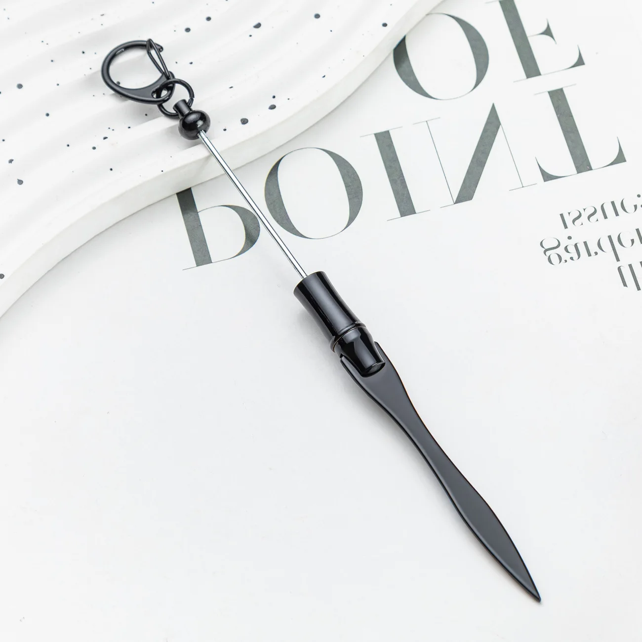 10pcs DIY Beaded Letter Opener Multi-functional Metal Paper Cutter Beadable Keychain Outdoor Portable Express Mini Box Cutter mail opener unboxing knife