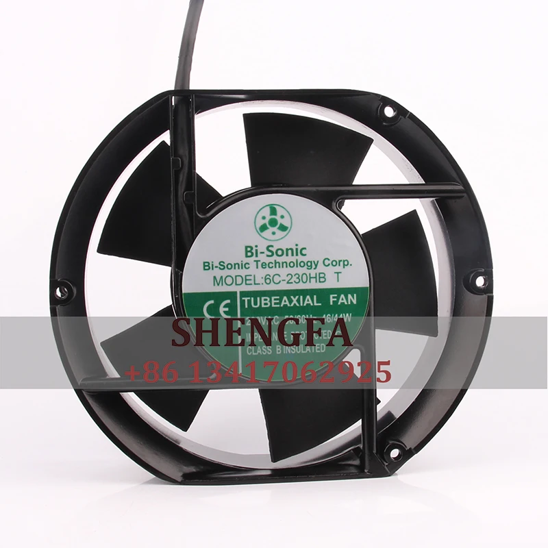 

Bi-Sonic 6C-230Hb T Case Fan AC230V 44/46W DC EC 172X151X50MM 17CM 17251 Metal blade exhaust centrifugal cooling fan