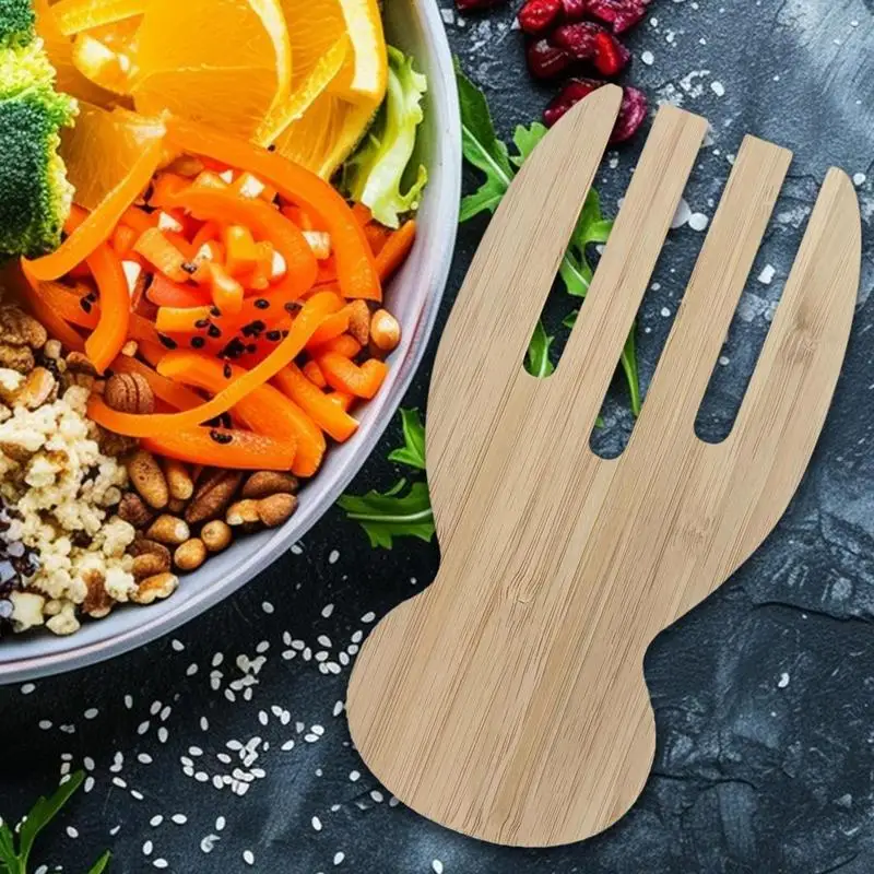 Salad Claws 2pcs Wooden Salad Claws For Serving Creative Kitchen Tool With Smooth Surfaces Hand Grinding Hand For Kitchen