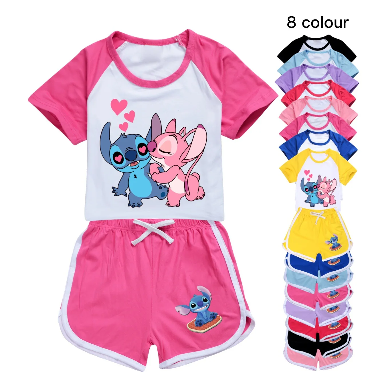 Ropa de manga corta para bebés y niñas, camisetas de dibujos animados, pantalones, conjunto de pijamas para niños pequeños, Tops, trajes, novedad de verano