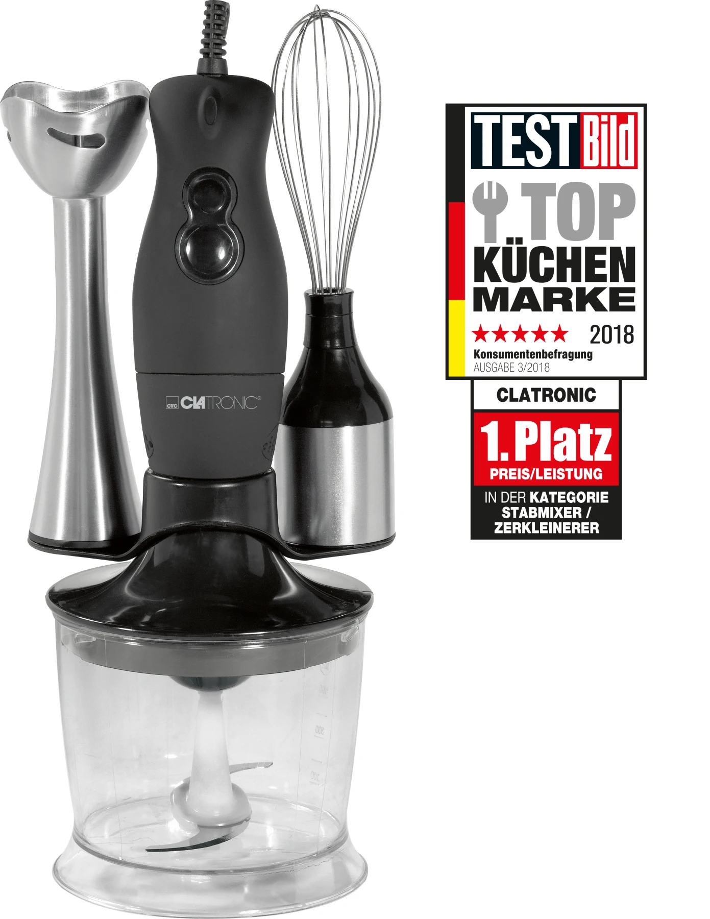 Mixeur Plongeant Multifonction 3En1 500mL 200W Clatronic SMS 3190 - imychic