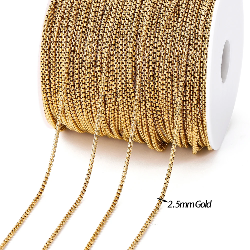 Radiant Gold-Toned Stainless Steel Beaded Chain for DIY Jewelry Creations