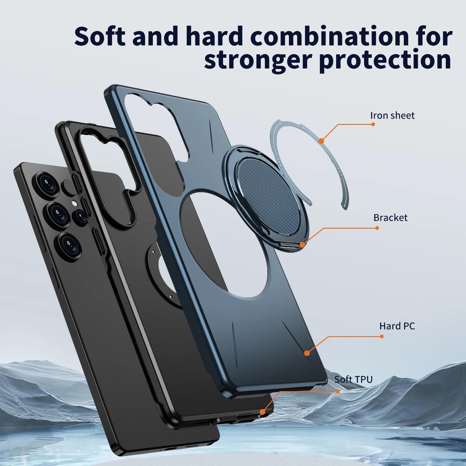 360° Folding Stand Magnetic Magsafe Case For Samsung Galaxy S25 FE S24 S23 S26 Ultra Plus A56 A36 A26 A17 A07 A55 A35 A25 A15 4