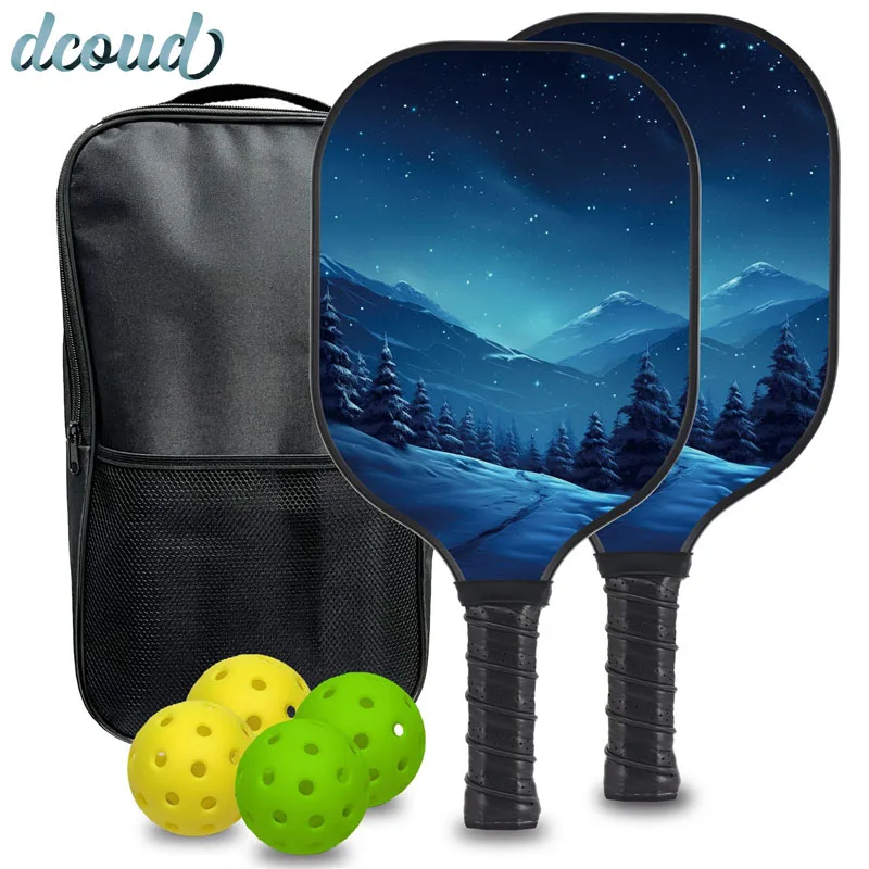 

dcoud Pickleball Paddles Set USAPA Compliant Power Sweet Spot 4 Balls Portable Racquet Cover Carrying Bag Kit Indoor Outdoor