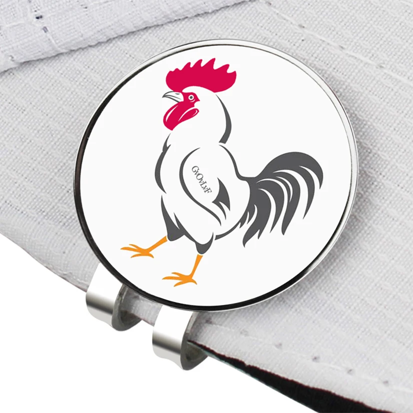 Golf Ball Marker Rooster pattern Golf Marker with Magnetic Hat Clip Novelty Gift Gifts for Lovers Golfer Men Friends golf ball mark