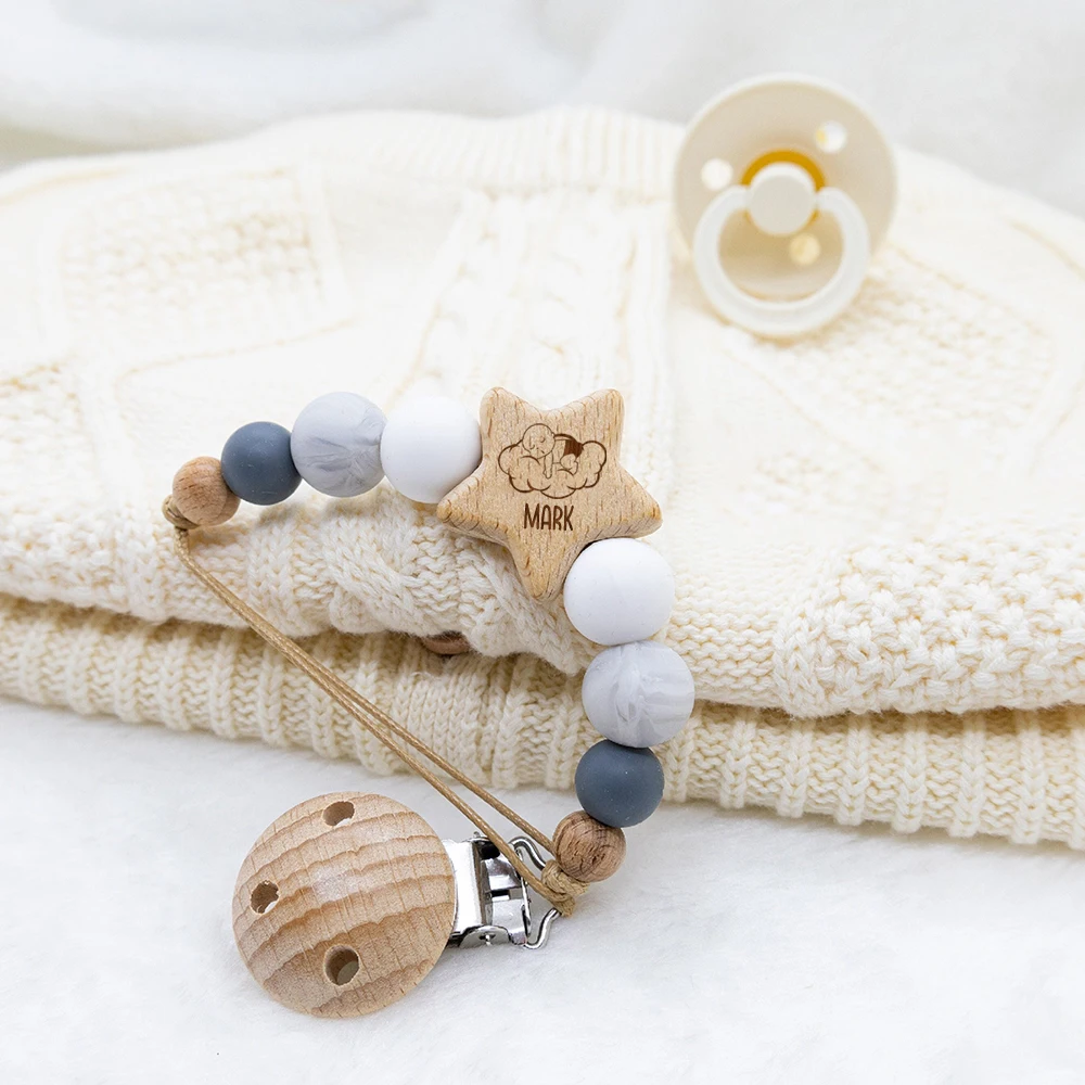 PersonalizedBabyPacifierClipCustomNamePacifierChainInfant