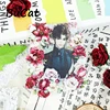 2m/Roll Laser Red Flower PET Washi Tape Pretty Flower Transparent Roll Stickers Decorative Tape For Scrapbooking Journaling 3