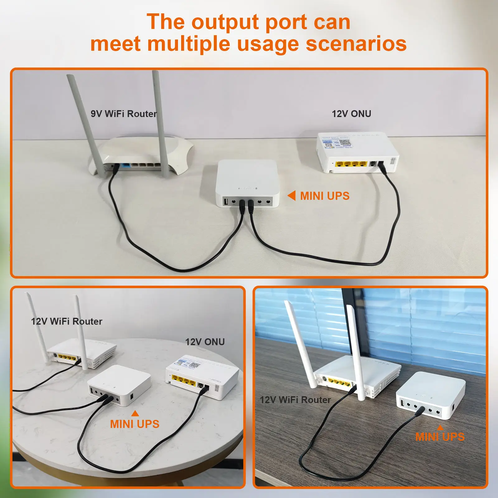 13200mAh Mini Ups Uninterruptible Power Supply DC 5v 9v 12v Output Power Router Optical Cat Adapter Backup Supply Portable