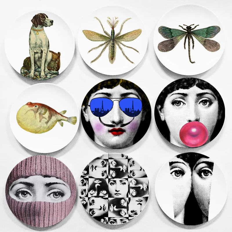 ROTOOY Lina Cavalieri Dekoteller - Wanddekorationsplatte Mit Gesichtsdesign