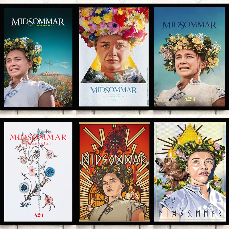 

Классический ужасный кинопостер Midsommar, Картина на холсте, настенное искусство, персонажи фильмов ужасов, картина для гостиной, домашний декор, подарки