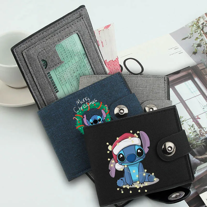 

Christmas Advent Disney Stitch Anime Women Men's Wallet Cartoon PU Coin Purse Bag Printing Fashion Multifunctional Card Purse