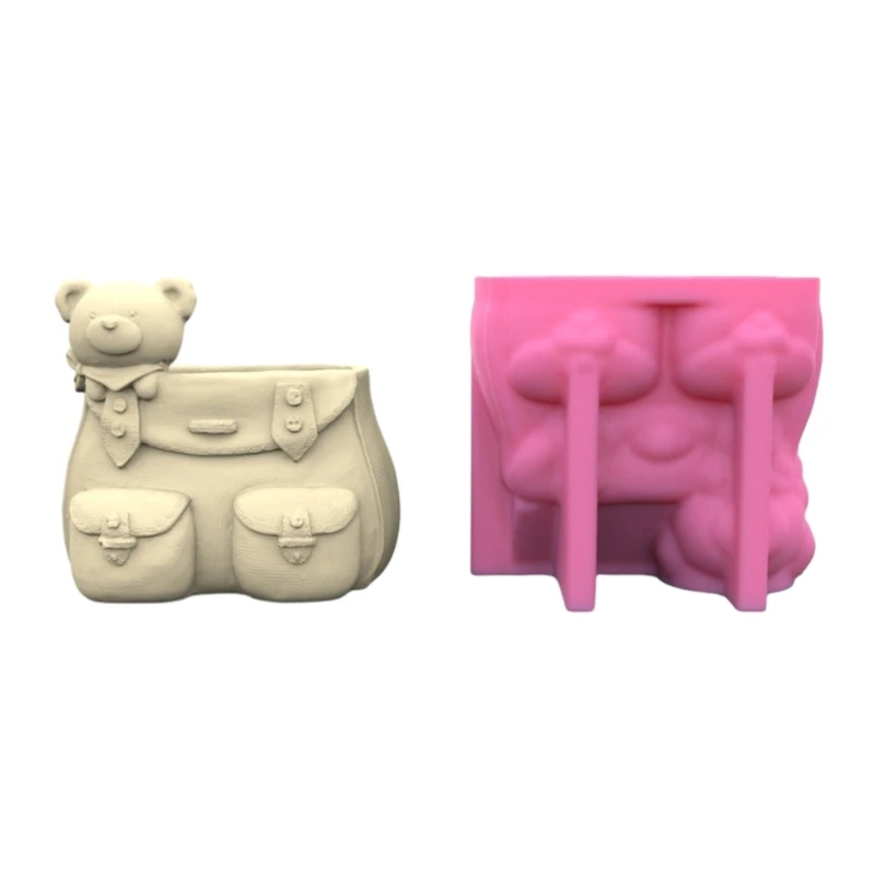 

Silicone Mold for Succulent Plant Pots Mini Garden Statues Backpack Bear Molds E0BE