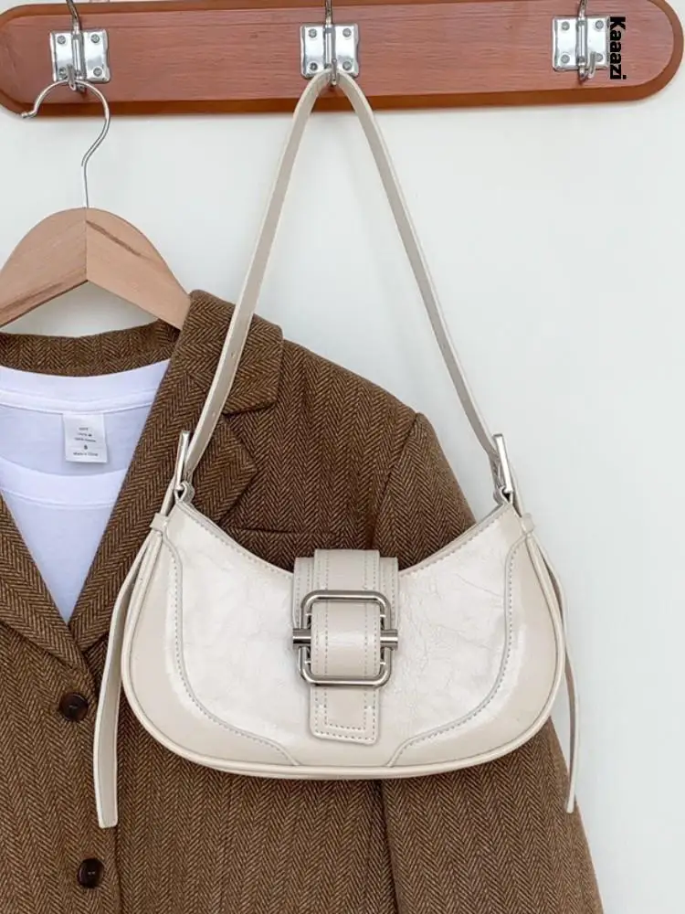 Leather Handbag Women Half-moon Shoulder Crossbody Hobo Fashion