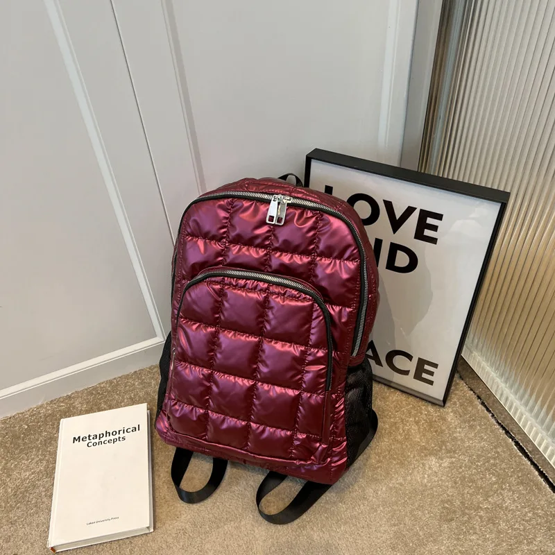 Autumn Winter New Womens Down Jacket Fabric Backpack Lightweight 3