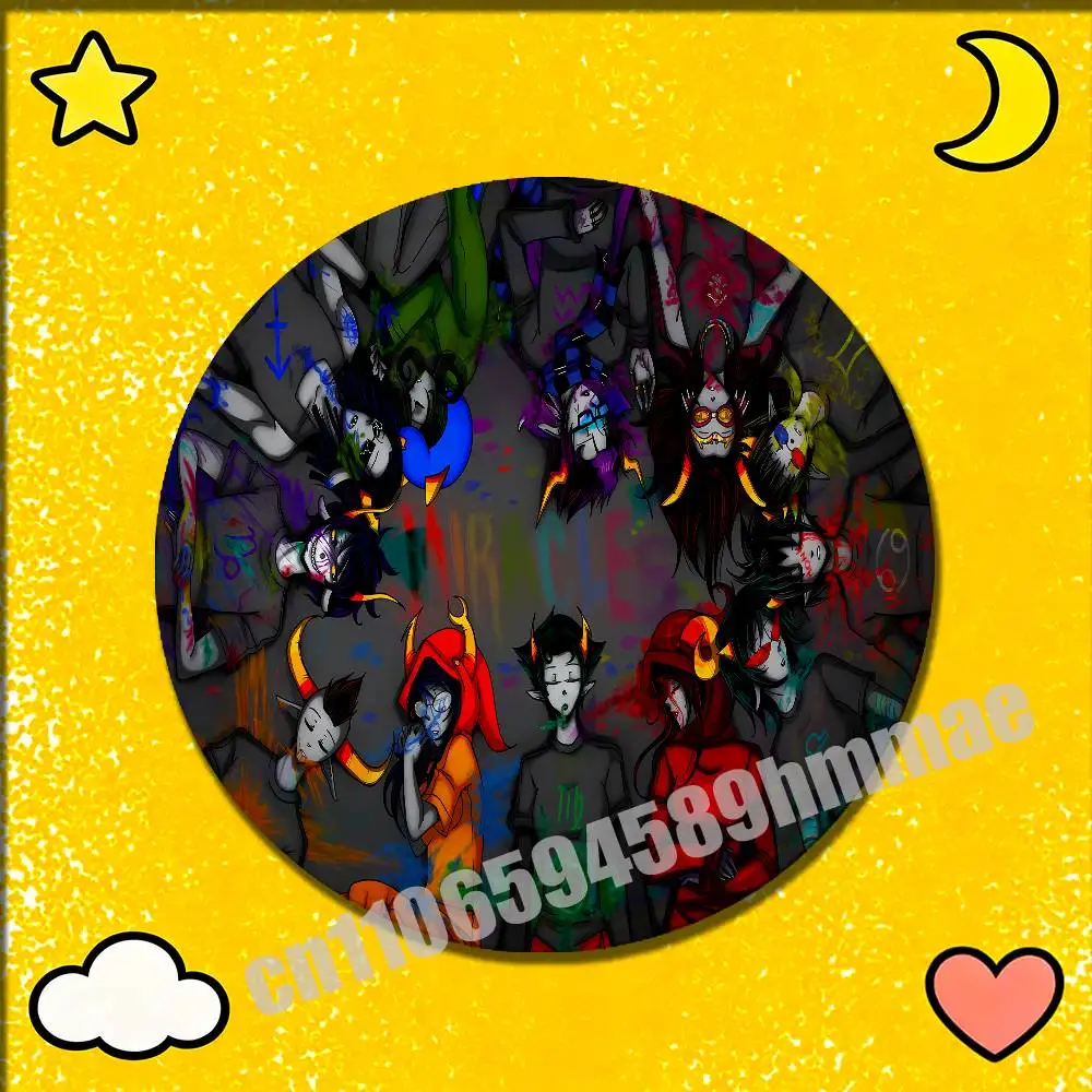 H-Homestuck Dave Strider 엠블럼 라운드 핀 휘장 배지 커버 장식품 75mm 코스프레 브로치 버튼