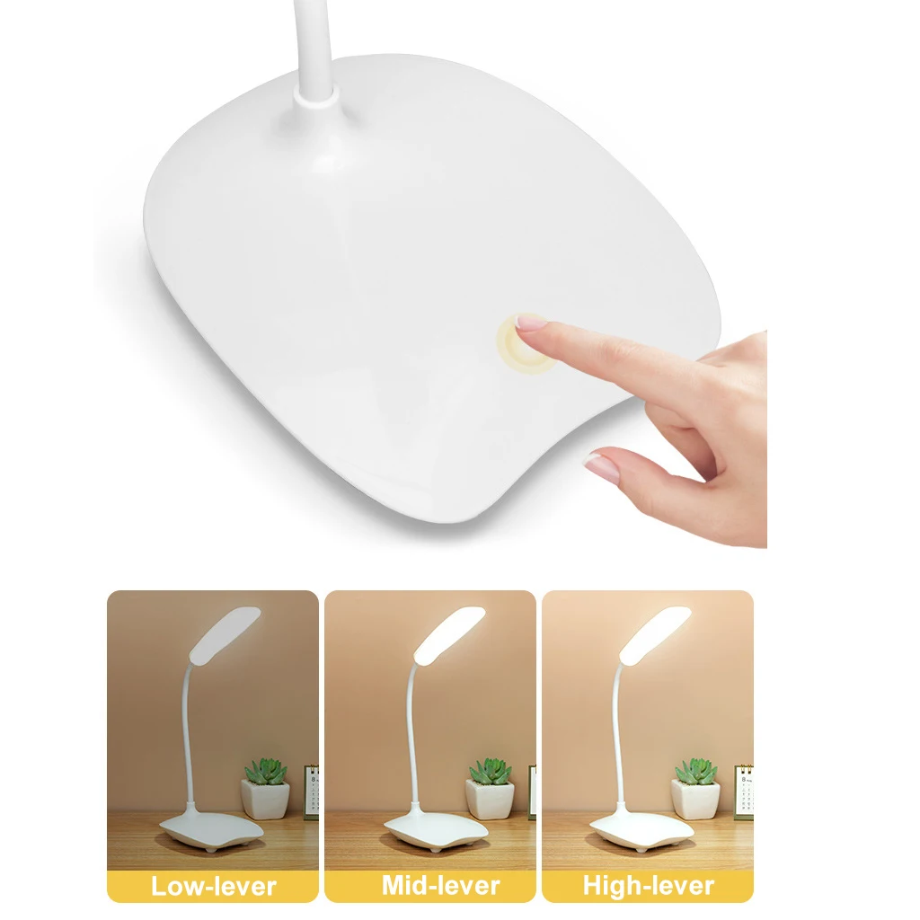 LED Desk Lamp Folding Eye Protection Reading Light Dimmable Touch Switch Type-c Rechargable Battery