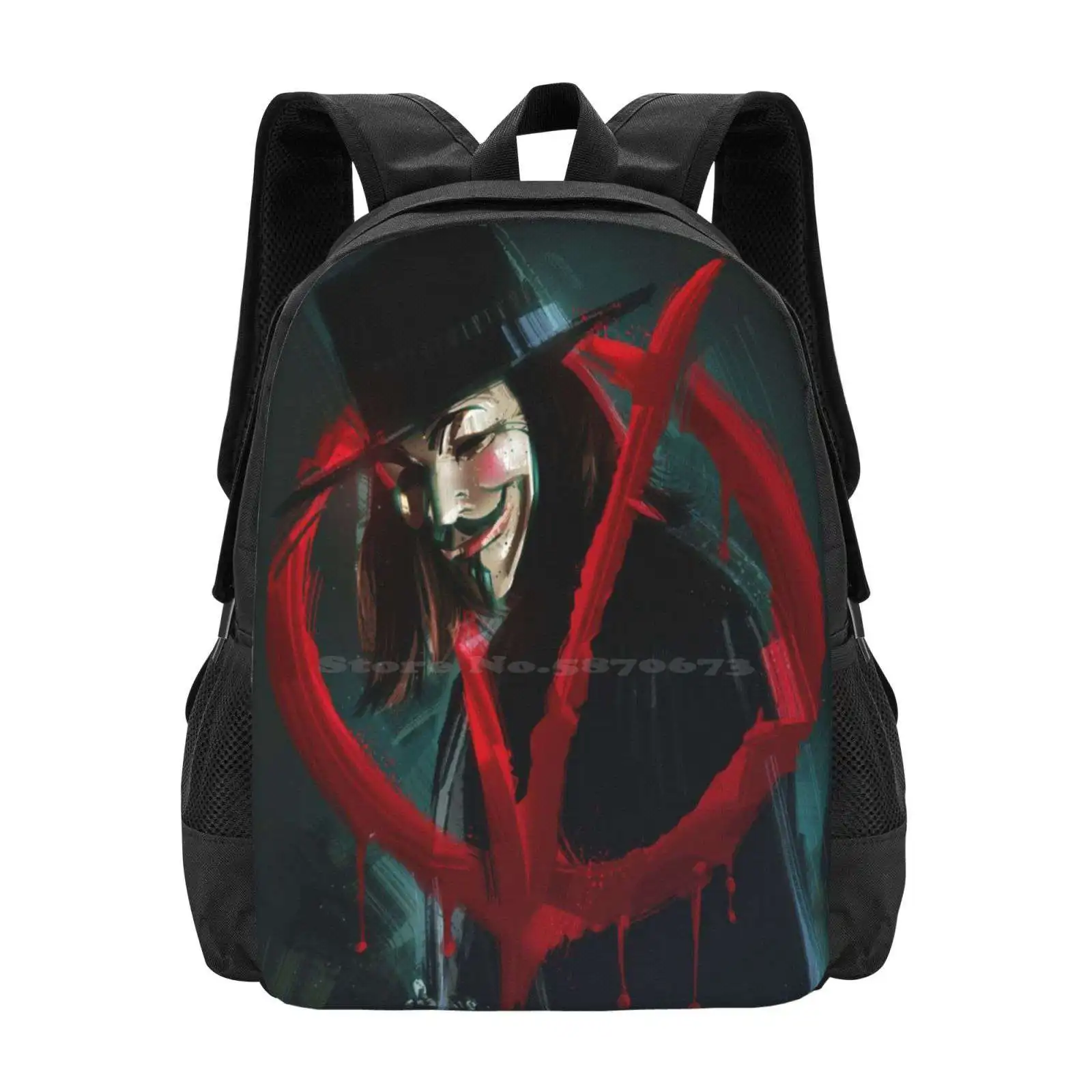 

Дизайнерская сумка V для вендетты, рюкзак для студентов V для вендетты, анонимный активатор-революционер Гай Фокс