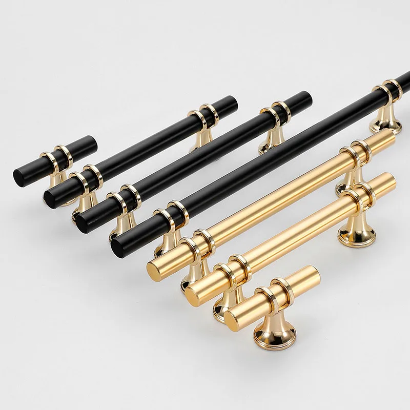 Zinc Alloy Door Handles Kitchen Cabinet Handles Solid Drawer Knobs Modern Black Gold Fashion Furniture Handle Hardware Furniture furniture handles kitchen door handles