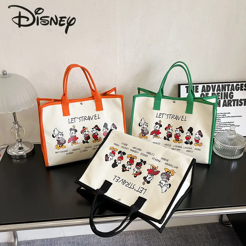Disney Cartoon Fashion Women's Handbag High Quality Large Capacity Shoulder Bag Versatile Tote Women's Bag Fashion Shopping Bag