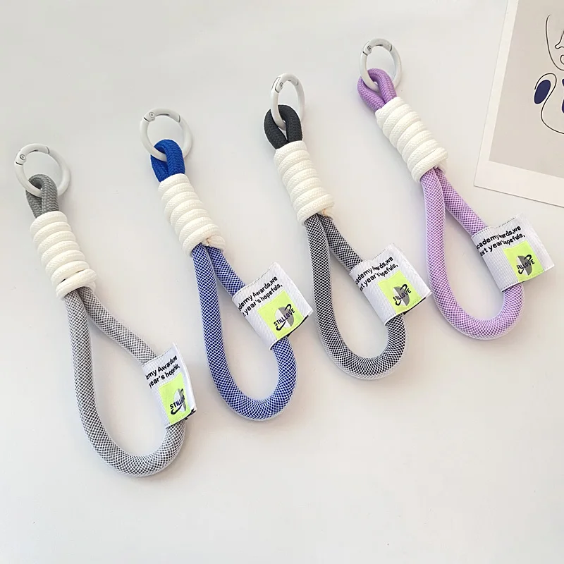Creative-Iridescent-Braid-Rope-Keychain-Circle-Carabiner-Key-Ring-For ...