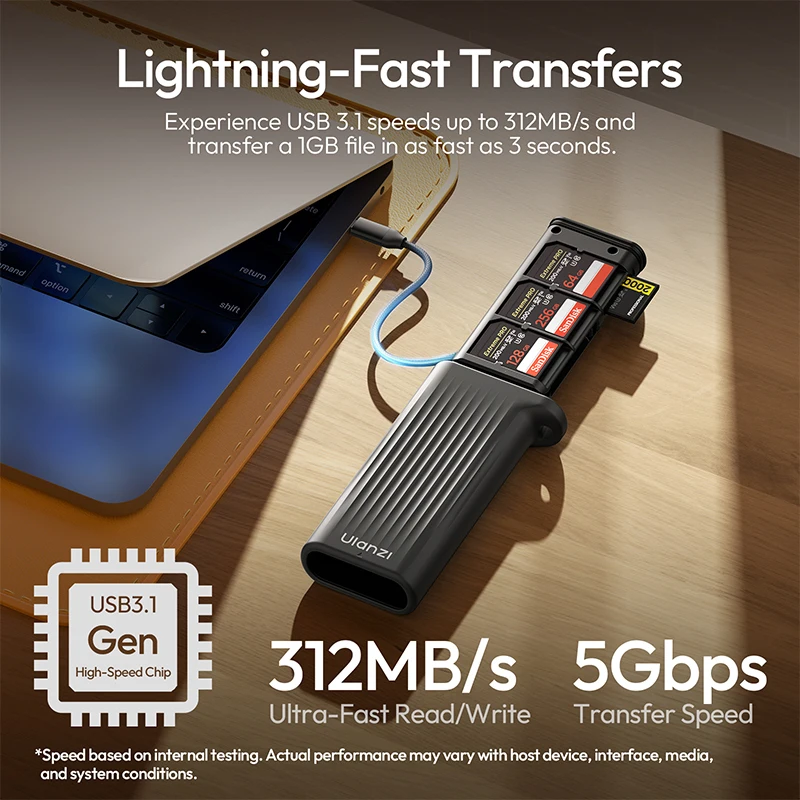 Ulanzi CR2 All-in-One Card Case Multi-Slot Storage for SD/TF/SIM/USB-C/Type-c Port for Cameras Smartphones Drones Action Cameras