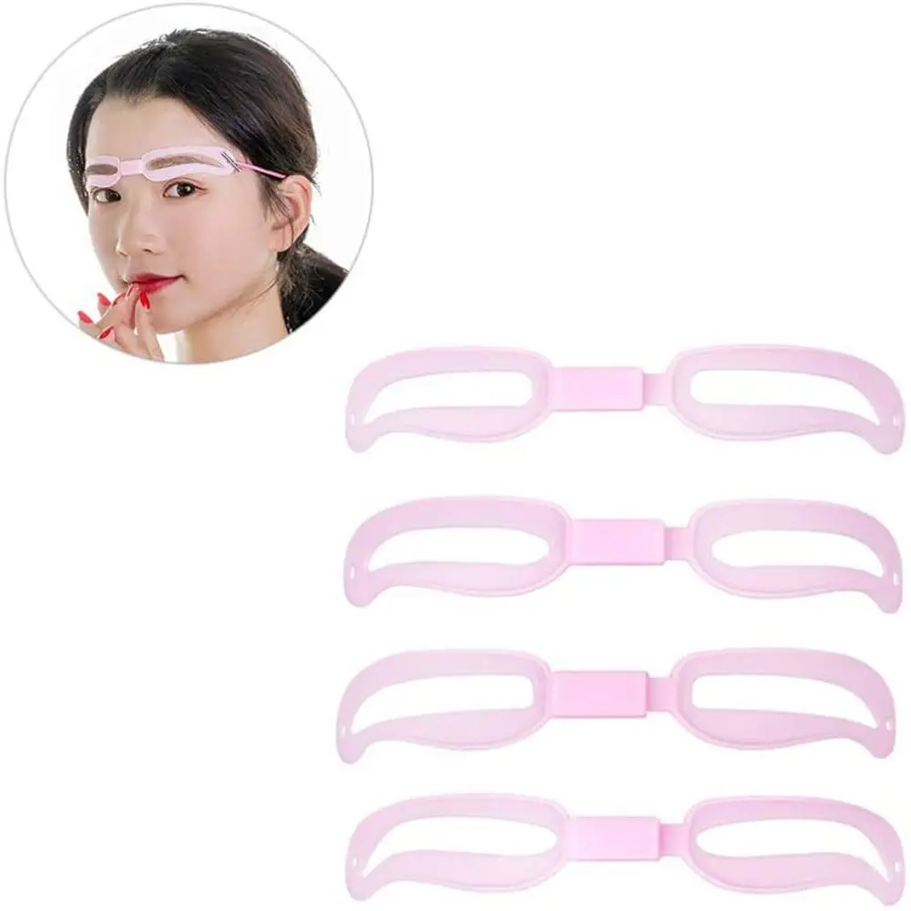 패션 재사용 가능 메이크업 도구 4가지 스타일 눈썹 정리 키트 눈썹 스텐실