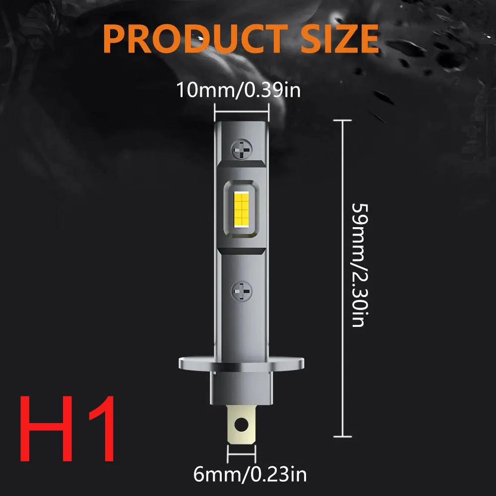 Turbo H7 LED Canbus No Error Headlight Bulbs 2Pcs 120W High Power CSP Chip 30000LM