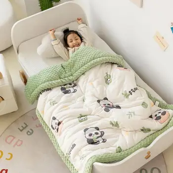 Children Bedding Kindergarten Siesta Plush Blanket Cartoon Dinosaur Car Duvets for Kids Spring Autumn Warm Sleep Supplies 1