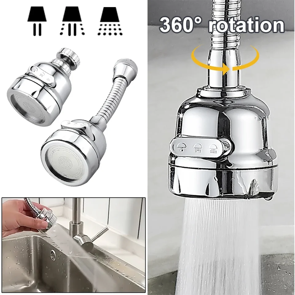 Extension de robinet rotatif à 360 °, économie d'eau, aérateur bulle,  lavabo de salle de bains, pulvérisateur de robinet de cuisine, accessoires  - AliExpress