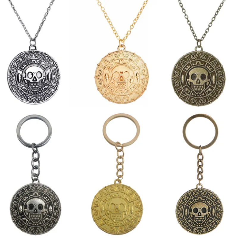 

Pirates Of The Caribbean Necklace Cosplay Skeleton Skull Heads Pendant Jewelry Fashion Christmas Birthday Carnival Party Gifts