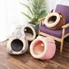 Cat Bed House Kennel Nest Round Pets Sleeping Cave Kitten Beds Pet Basket Cozy Kitten Lounger Cushion Cat House Tent Dog House 3