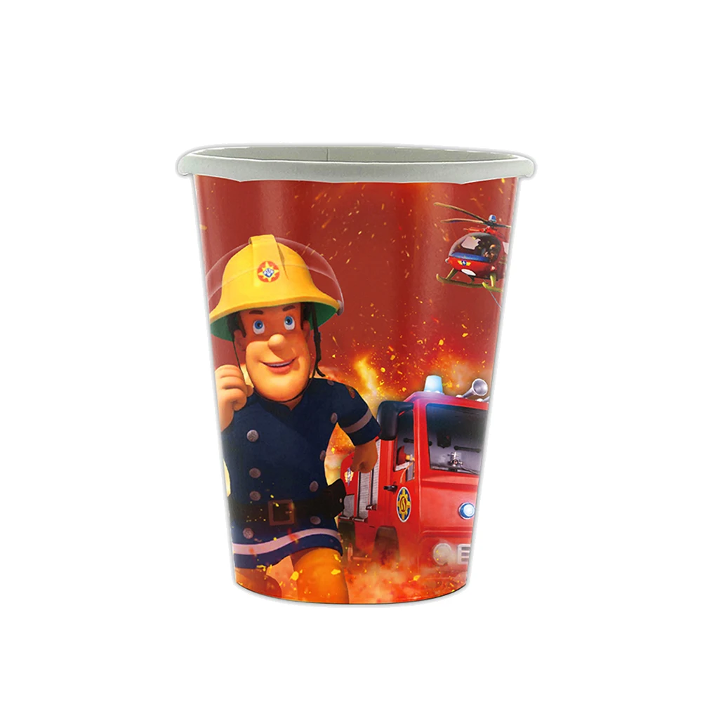 Car Theme Disposable Paper Cups - Cartoon Truck Racing Birthday Party Decorations, 10/30 Pack