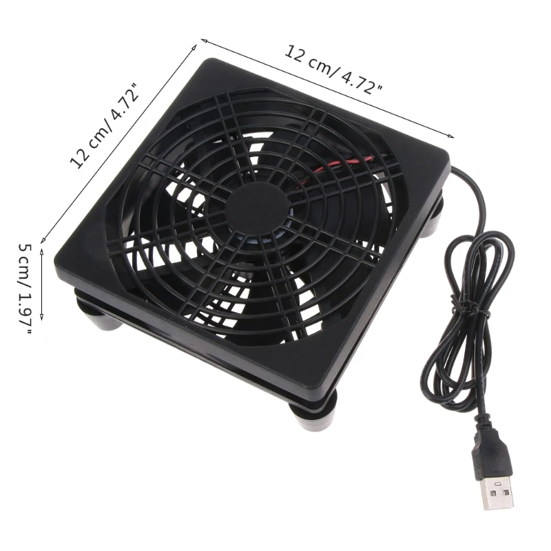 Cooling Fan 12cm 5V USB Power Supply for Router Set-Top Box Radiator Cooler DIY Repair Parts cooling fan