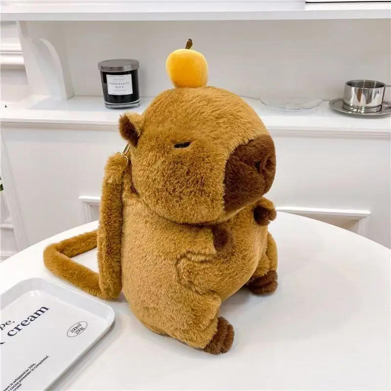 Cute Soft Plush Capybara Backpack Girl Fashionable Crossbody Bag for Women Kawaii Shoulder Bag for Children Gifts for Girlfriend