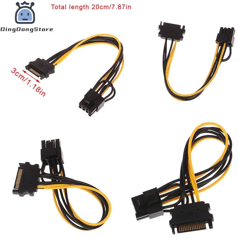 

Кабель питания PCI-E, 15-Pin SATA папа-8 Pin (6 + 2), 1 шт.