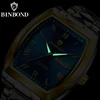 BINBOND B355 Stainless Steel Men Watch Top Quailty Luxury Push Button Hidden Clasp Waterproof Luminous Date Week Sport Men Watch 4