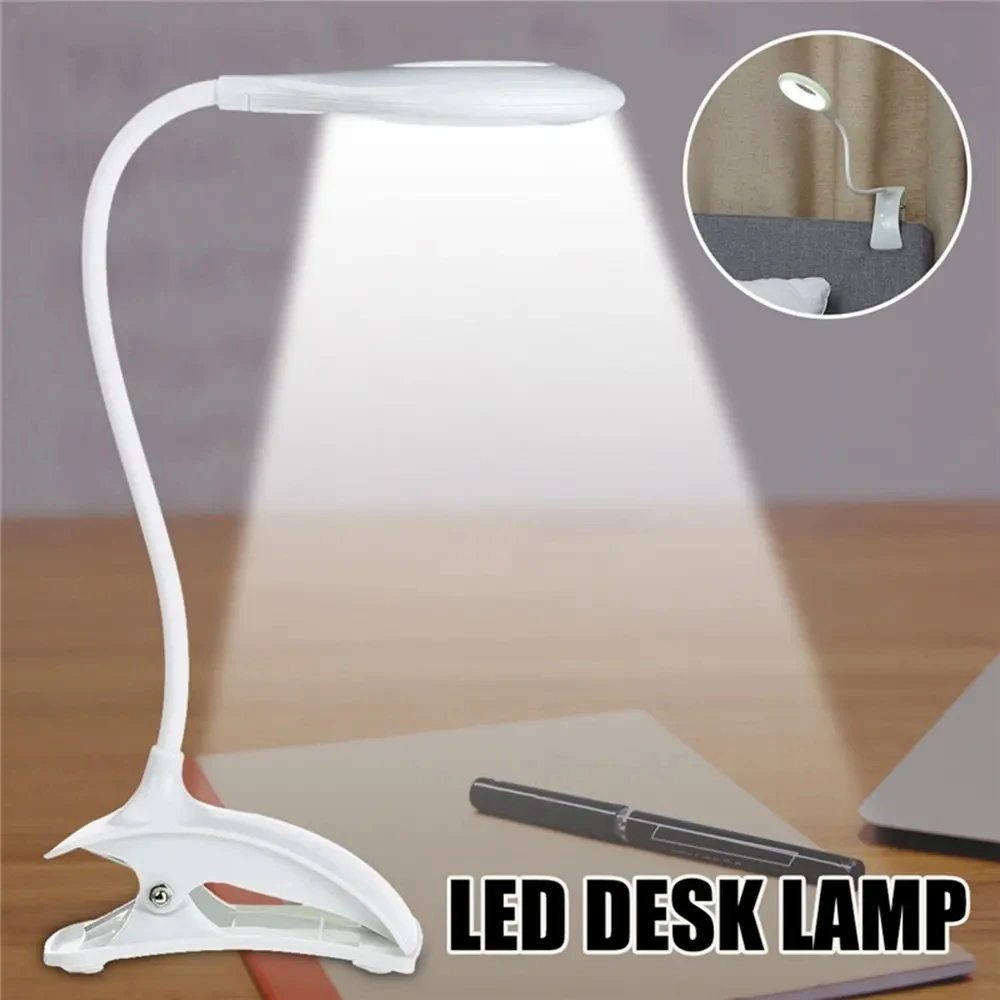 

5W Desk lamp USB Rechargeable Table Lamp with Clip Bed Reading Book Night Light LED Desk lamp Table Eye Protection DC5V