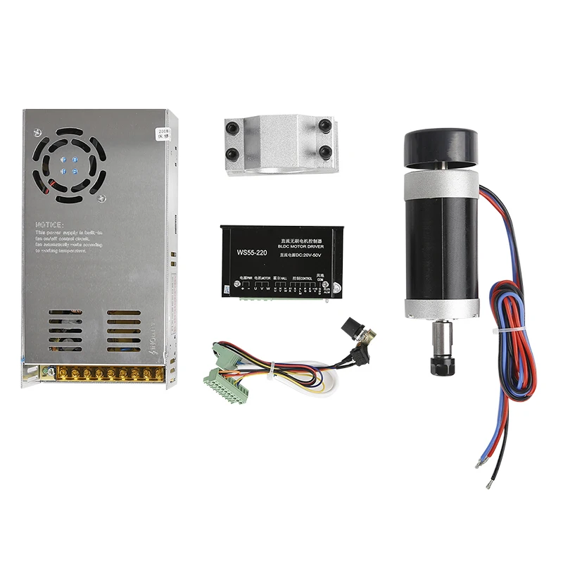 스텝퍼 모터 드라이버, DC20-50V, 110 V, 220V, DC48 V, 12A 전원 공급 장치, 55mm 클램프, 500W, ER11, ER16, DC 브러시리스 공기 냉각 스핀들 모터
