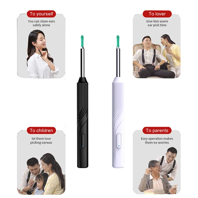 Wireless Visual Ear Pick Camera Ear Wax Removal Tool Picker  Earwax Cleaning Endoscope Kit Spoon Earpick 6