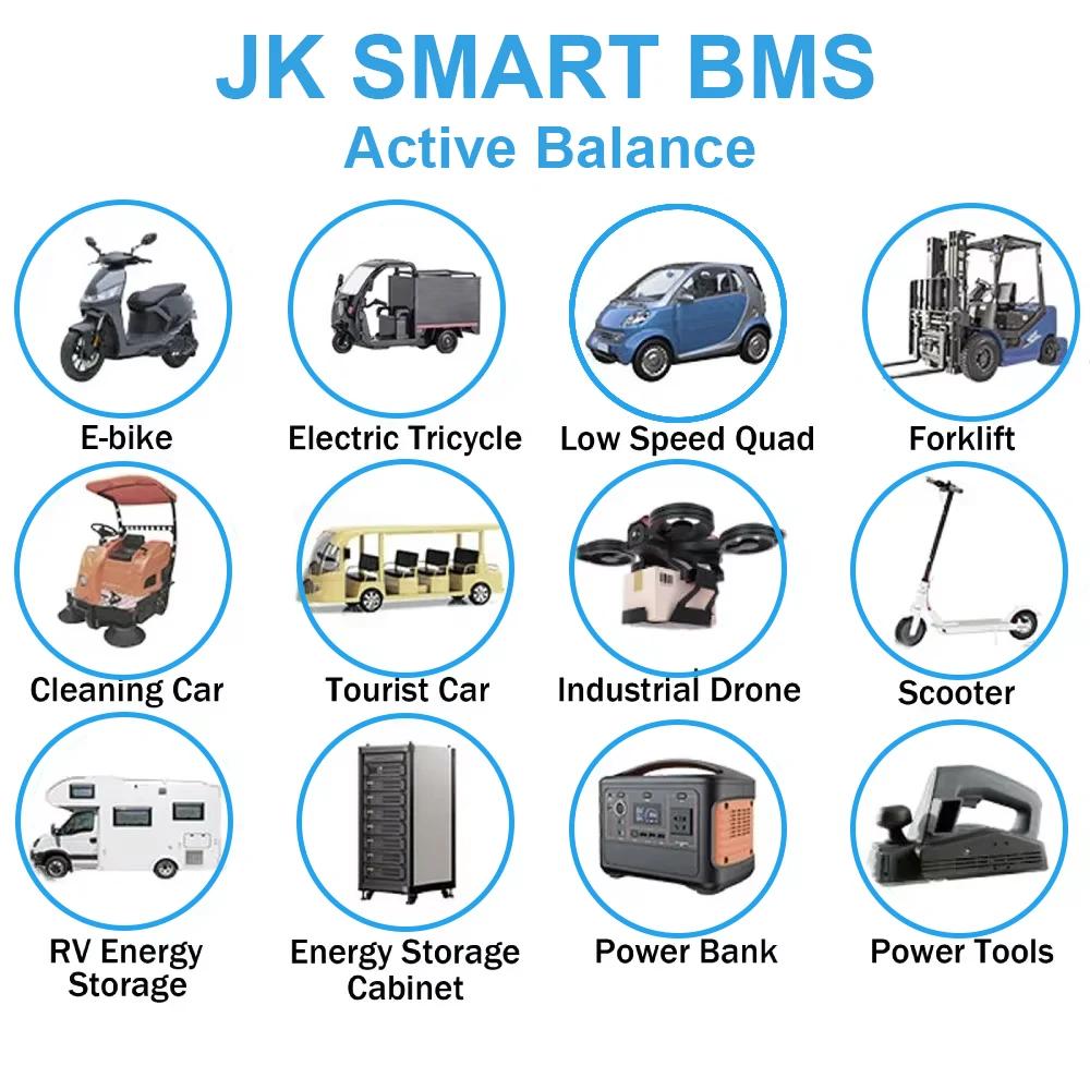 JK BMS JK-B2A25SRP SMART BMS 2A Active Balance 8S~25S 1000A Bluetooth RS485 CAN for LiFePo4 Li-ion LTO Camping RV Backup Battery 2