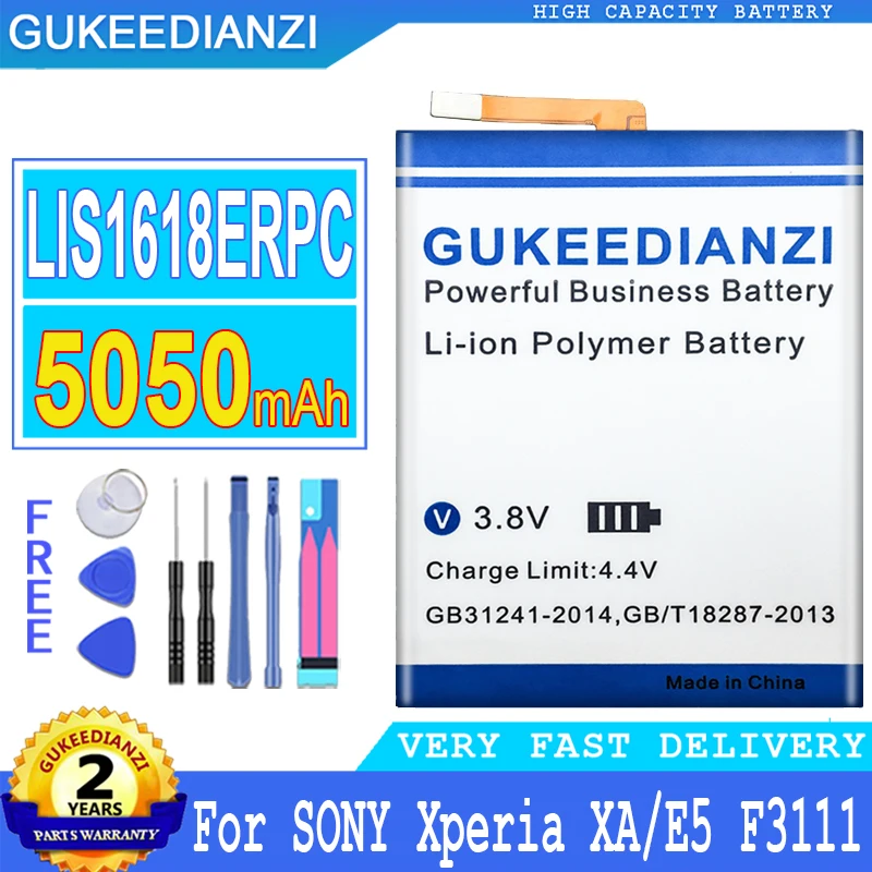 Аккумулятор GUKEEDIANZI 5050 мАч LIS1618ERPC для SONY Xperia XA / E5 F3113 F3112 F3116 F3115 F3311 F3313 G3112 G3121 |