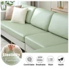 PU Leather Waterproof Sofa Cover For Living Room Solid Color Stretch Couch Seat Cushion Slipcover L Shape Corner Armchair Covers 4