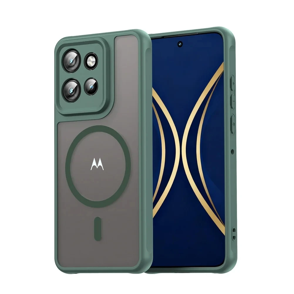 Matte Clear Airbag Shockproof Magnetic Case with Wireless Charging Compatibility