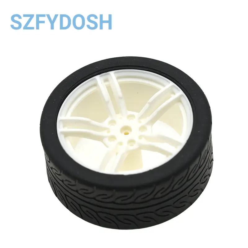New Smart Car DIY Accessory Wheel Model Rubber Wheels TT Motor Tires 65*27mm image 5