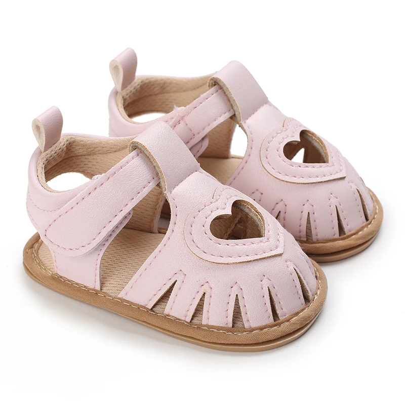 New Summer Newborn Girls Anti Slip Walking Shoes Comfortable Beautiful Hollow Heart Fashionable And Cute Sandals For Girls 3