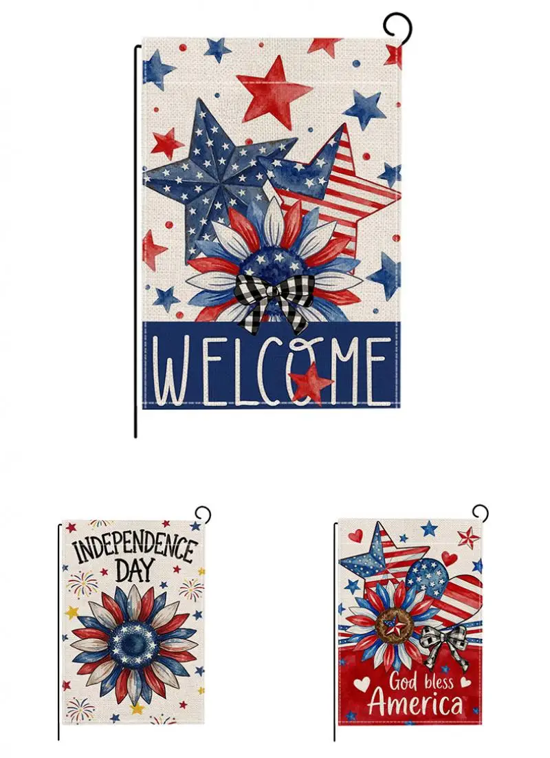 3 Stück 30x45cm Amerikanische Unabhängigkeitstag Gartenflagge Festival 250./Halbzeitjubiläum Doppelseitig Bedruckte Stoff-Gartenflaggen – Detail 6