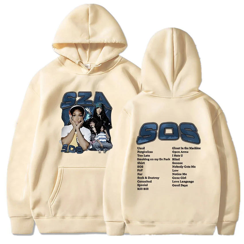 

Polular Singer SZA Album SOS Hoody Unisex Fashion Street Sweatshirts Letter Print Graphic Clothes Loose Comfortable Pullovers