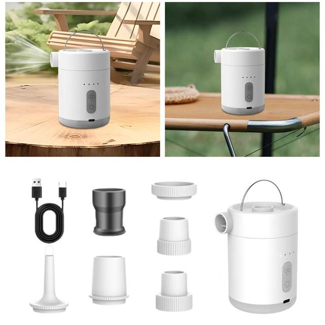 Electric Air Pump with Camping Light for Inflatable Pool Raft Air Beds