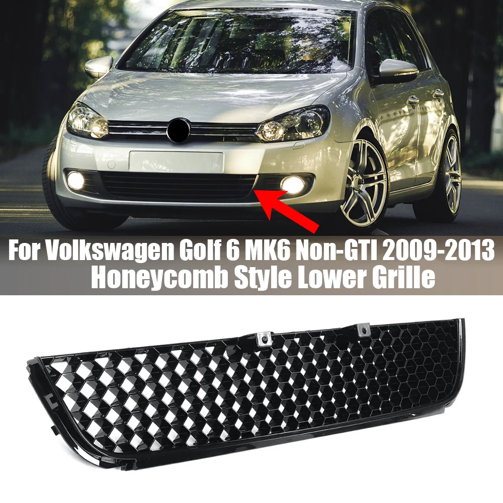 

Honeycomb Car Front Bumper Lower Grille GTI Style Mesh Grill Cover For Volkswagen VW Golf 6 MK6 Non-GTI 2009 2010 2011 2012 2013