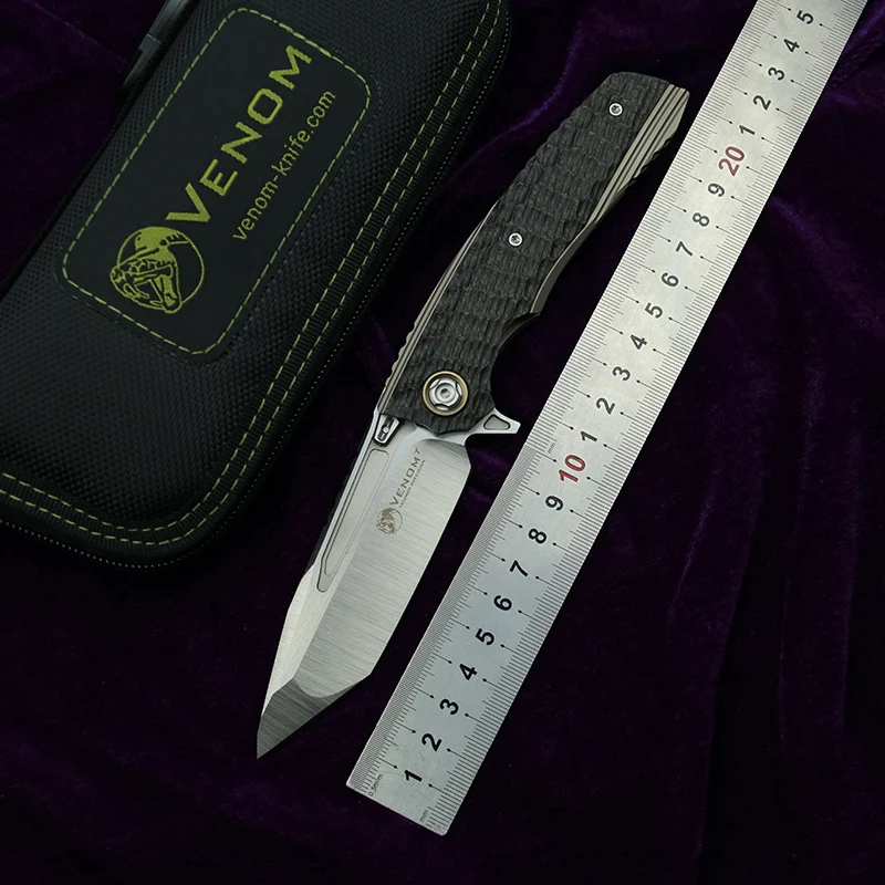 

Складной нож KEVIN JOHN VENOM T S30V, складной карманный Клинок для ежедневного использования, кемпинга, охоты, выживания